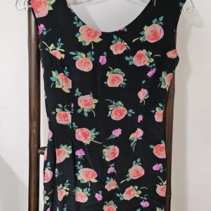 Floral Black Dress